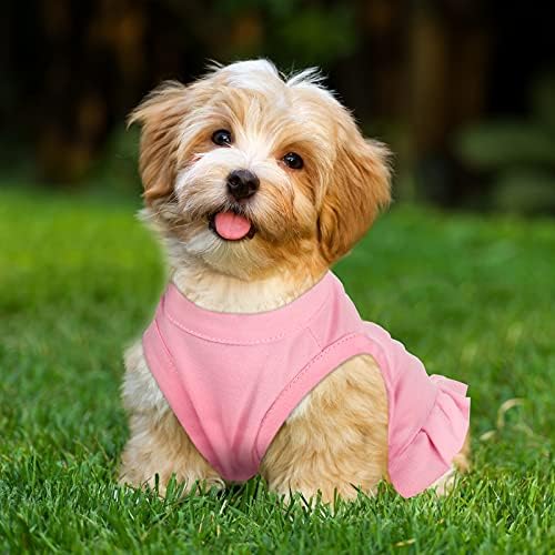 6 Pieces Dog Dresses Shirt Skirt Sleeveless Dress Breathable Pet Shirts with Ruffles Puppy Sundress Outfits for Dogs and Cats (L Size)