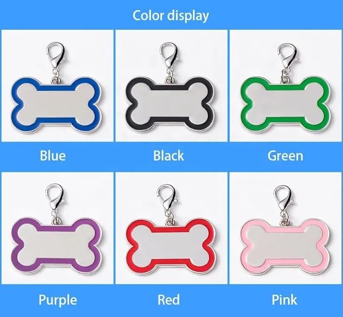 Personalized Dog ID Tags - tag for Dog Collar, pet ID tag, Dogs Tags for Pets, Laser Engraved Dog tag, Name Tags for Dogs, Dog Tags for Large Dogs (Bone-Shaped-Large: Black)