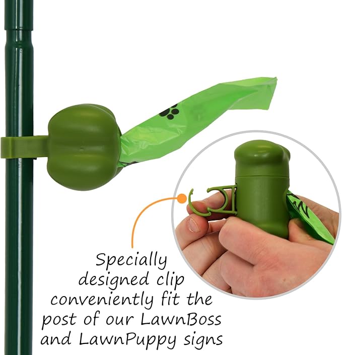 SmartSign If Your Dog Poops You Still Need To Pick Up Yard Sign & Clip-On Dispenser Combo/Kit, 7"x10" Aluminum Sign with 18-inch Steel Stake, Compact Dispenser Preloaded with a 15 Poop Bags Roll