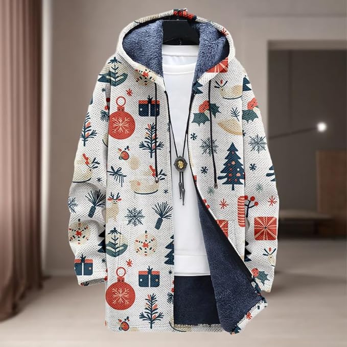 Oversized Full Zip Hoodie for Men Sherpa Fleece Lined Jacket with Hood Soft Warm Winter Coat with Pockets