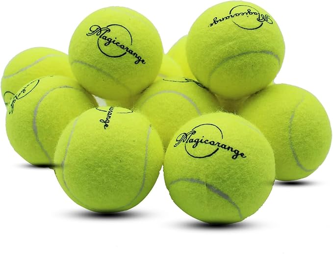 Magicorange Tennis Balls, 12 Pack Advanced Training Tennis Balls Practice Balls, Come with Mesh Bag for Easy Transport, Good for Beginner Training Ball