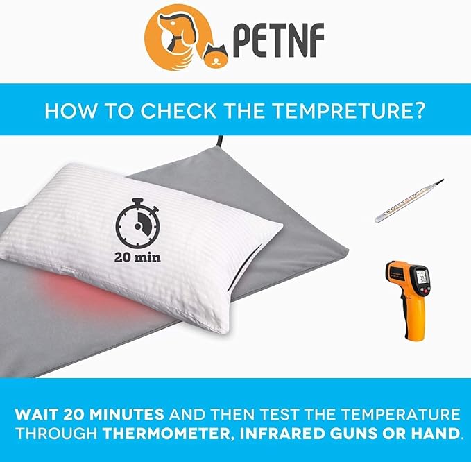 PETNF Pet Heating Pad Temperature Adjustment Dog Anti-bite Puppy with Timer Indoor Waterproof Pet Warming Electric Heated Bed Mat Dog