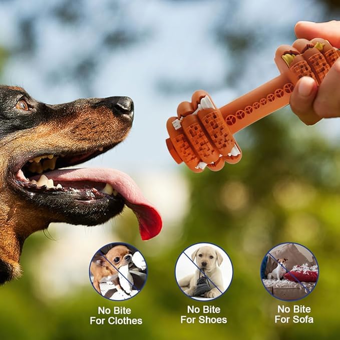 Dog Chew Toys for Aggressive Chewers,Food Grade Non-Toxic Dental Pet Toy,Tough Durable Indestructible Dog Toys for Small Medium Dogs.Orange(8IB-15IB)