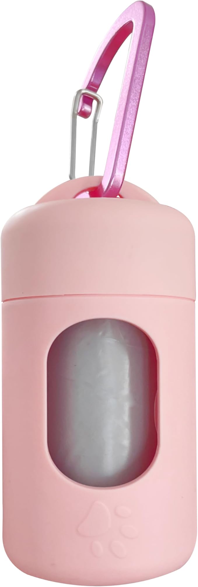 Dog Poop Bag Dispenser for Leash with Snap Clip, Skin-friendly Texture Waste Bag Holder for Dog Walks and Cats, Pets Litter Bag Container, Indoor & Outdoor Use (Pink, 1)
