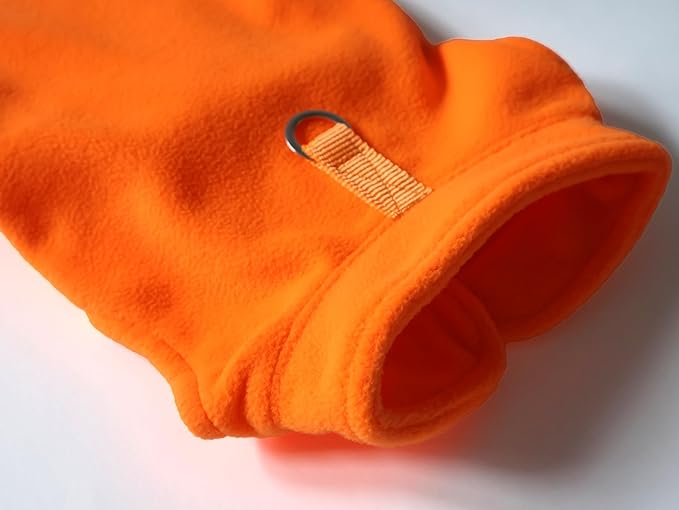 JACKO & CO - Fleece Vest Dog Sweater with Leash Ring - Soft, Warm & Lightweight Pullover Coat for Small & Medium Dogs, Puppies & Cats - Cozy Fall/Winter/Spring Pet Jacket (Pumpkin, Small 2-4lbs)
