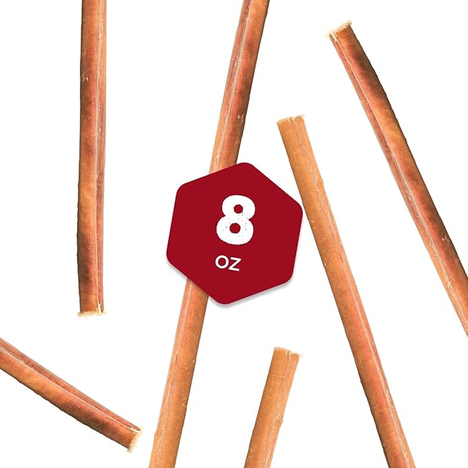 Wild Wolf 12-inch Angus Bully Sticks (8oz.) Healthy, All-Natural, Long-Lasting Dog Chew Bones - Low Odor - Mixed Thickness - Lab-Tested, Hand-Inspected and Packed with Love in The USA