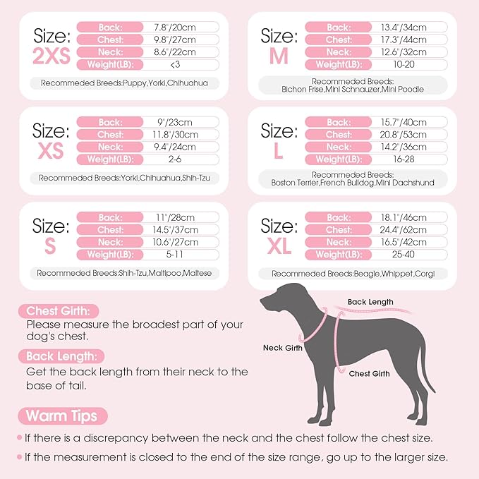 Dog Sweater Dress Plaid Knitwear for Small Medium Dogs Warm Puppy Pet Turtleneck Stretch Pullover Cute Fall Winter Vest Clothes with Leash Hole for Christmas (Pink, 2XS)