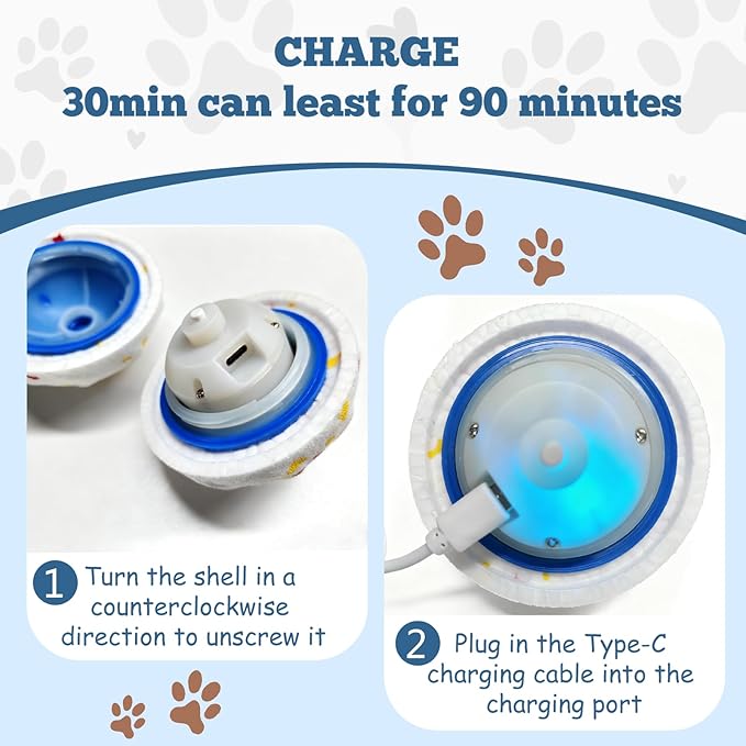 Smart Interactive Dog Toy, Automatic Moving Bouncing and Stimulation Interactive Dog Ball, Pet-Safe E-TPU Material, IP54 Waterproof Rating, Anti Boredom Dog Toys to Keep Them Busy,White