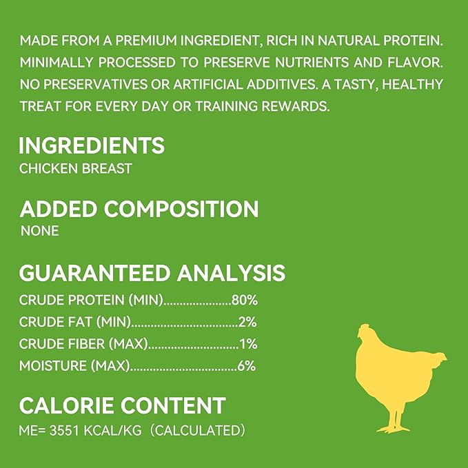 OPET Freeze Dried Chicken Breast Cat Treats for Cats & Dogs,Single Ingredient Grain Free High Protein Pet Food,Healthy Training Snacks ,(Chicken Breast-1.48 Ounce)