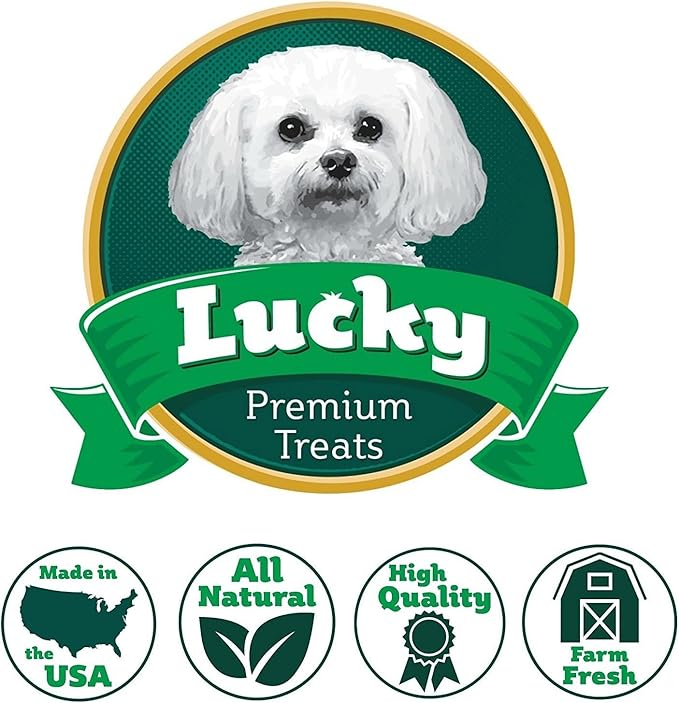 Lucky Premium Apple Rings – Thin, Crispy, All Natural Jerky Apple Treats for Dogs, Vegetarian Dog Treats with Real Fruit (5 oz)