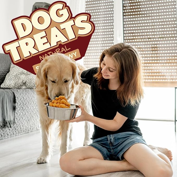 Dog Treats, Chicken Wrapped Calcium Bones Rawhide Free Dog Chews Long Lasting Chicken Training Treats Teeth Cleanning Chewy Snacks for Medium and Large Breed 10.54oz/19-20pcs