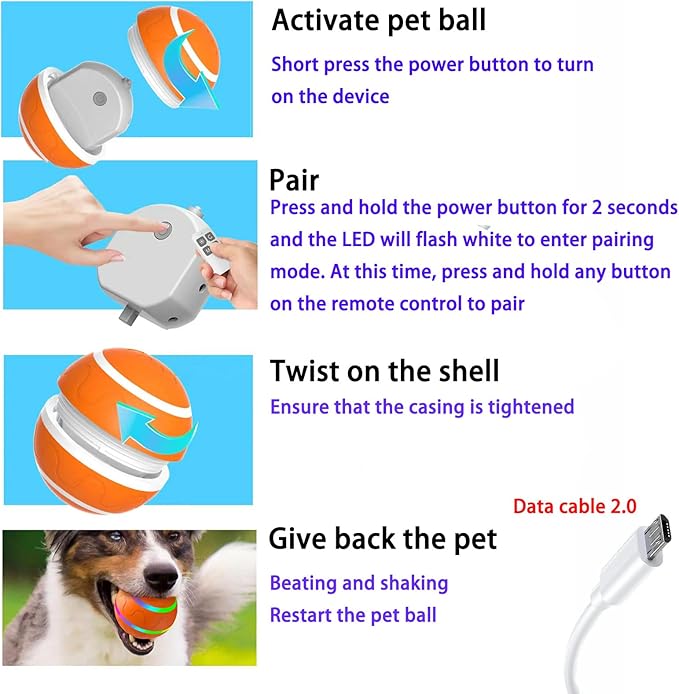 Shaky Ball Toy for Dogs, Large Pet Bounce, Jumping Ball Dog Toy, Automatic Activation Sports Rolling, 2025 New Big Pet Moving Balls (Pink, Smart)