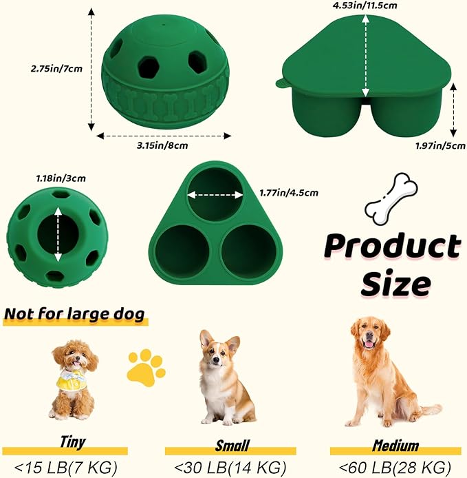 IFOYO Frozen Treat Dog Toy Ball for Small to Medium Dogs, Silicone Enrichment Dog Toys to Keep Them Busy, Reduce Anxiety, Puzzle Treat Dispensing Dogs Toys for Slow Food Training, Easy to Clean