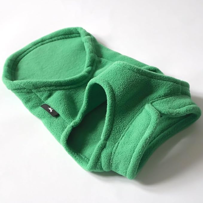 JACKO & CO - Fleece Vest Dog Sweater with Leash Ring - Soft, Warm & Lightweight Pullover Coat for Small & Medium Dogs, Puppies & Cats - Cozy Fall/Winter/Spring Pet Jacket (Green, Medium 6-10lbs)
