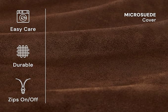 Barker Beds Giant Orthopedic Dog Bed for Large Dogs - 7" Thick Washable Big Dog Bed with Headrest - XL Water-Resistant Mattress - Durable Microsuede Cover - Comfy Pet Bed (Chocolate)