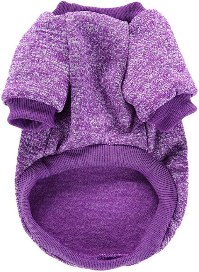 Jecikelon Dog Clothes Dogs Sweater Soft Puppies Clothing Winter Puppy Sweaters Warm Outfit for Dogs Small XXS XS Cat Apparel (Purple, XS)