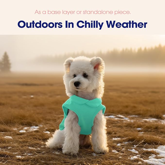 FUAMEY Dog Fleece Vest for Large Dogs,Warm Stretchy Dog Sweatshirts Pullover with Leash Hole Dogs Sweater Soft Pet Turtleneck Cozy Pet Vest Lightweight Sleeveless Cyan XL
