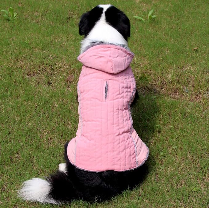Fleece Dog Hoodie for Small Dogs Super Warm Puppy Jacket for Cold Winter Dog Coats,Pink S