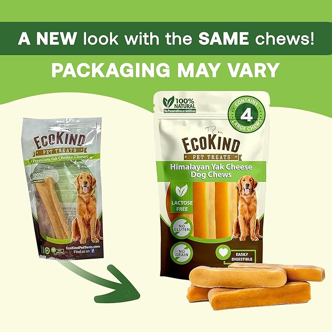 EcoKind Premium Gold Yak Cheese Himalayan Dog Chews, Healthy Dog Treats, Yak Chews for Small Dogs, All Natural, Long Lasting Dog Chew for Aggressive Chewers, High Protein Puppy Treat, Small - 16 Chews