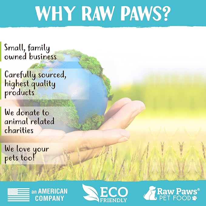 Raw Paws Signature Blend Pet Food for Dogs & Cats - Beef Recipe, 1-lb Rolls (10-Count) - Fresh Pet Food Made in USA, Grass-Fed Beef Log, Natural Dog Food Rolls, Raw Frozen Dog Food & Cat Food