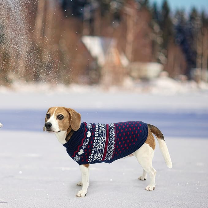 SCENEREAL Dog Sweaters for Medium Sized Dogs - Soft, Warm Turtleneck Pullover Fall Winter Dog Clothes, Knitted Argyle Dog Christmas Outfits, Ugly Pet Clothing for Boy Girl Puppy
