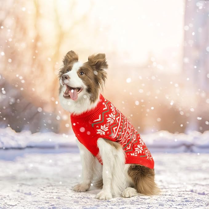 SCENEREAL Dog Sweaters for Small Dogs - Soft, Warm Turtleneck Small Dog Sweater, Ugly Knit Dog Christmas Outfits for Dachshund, Chihuahua, Pug, Yorkie,Winter Pet Clothes Girl Boy, XS