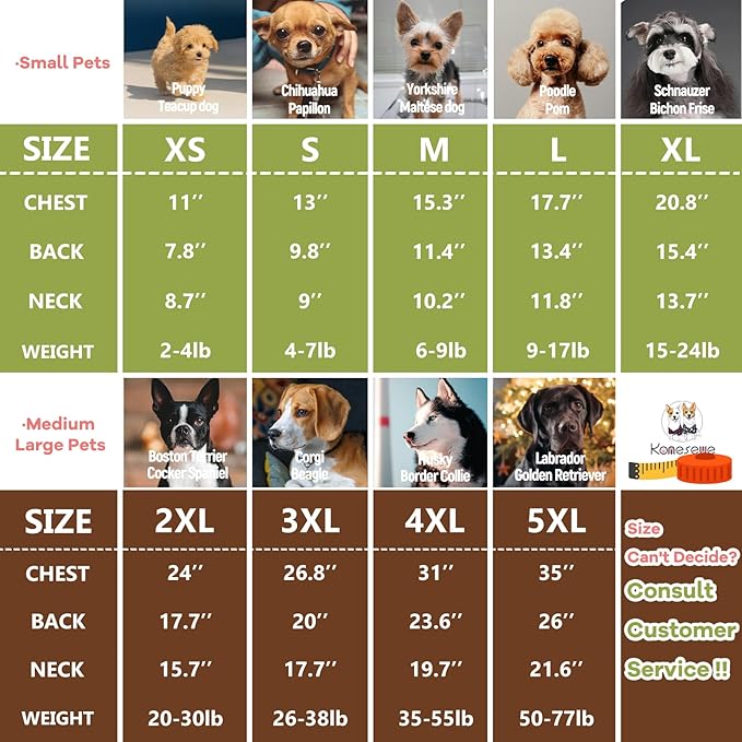 Koneseve Dog Shirts 2 Pack Soft Comfortable Clothes for Medium Large Dogs Brown & Avocado Green 5XL