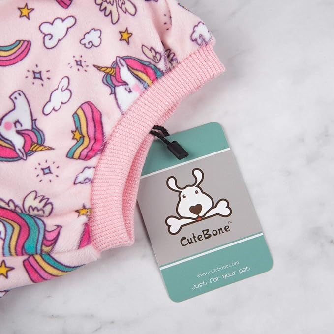CuteBone Small Dogs Outfit Soft Puppy Onesies Pjs Dog Pajamas Pet Coat Cat Apparel Comfy Doggie Jumpsuit Bodysuit for All Seasons P67XS