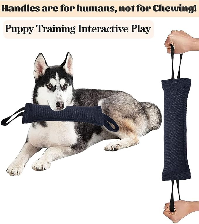 Clysoru Dog Tug Toy Dog,Double Pack Tough Jute Bite Pillow Training Equipment - Puppy to Large Dogs Interactive Toy.