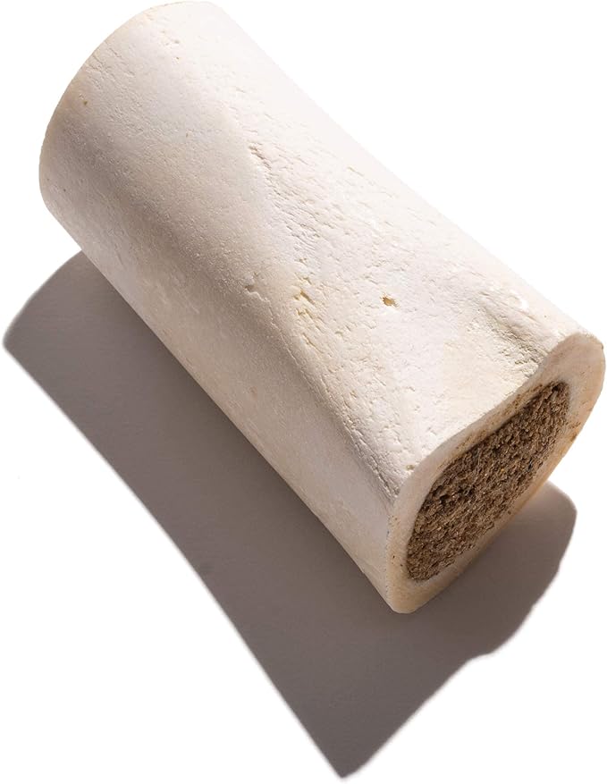 Jack&Pup 3-4" Filled Dog Bones for Small and Large Dogs, Flavored Shin Dog Bones Long Lasting, Stuffed Bone for Dogs, High Protein, Bacon and Cheese Flavor - 4 Pack