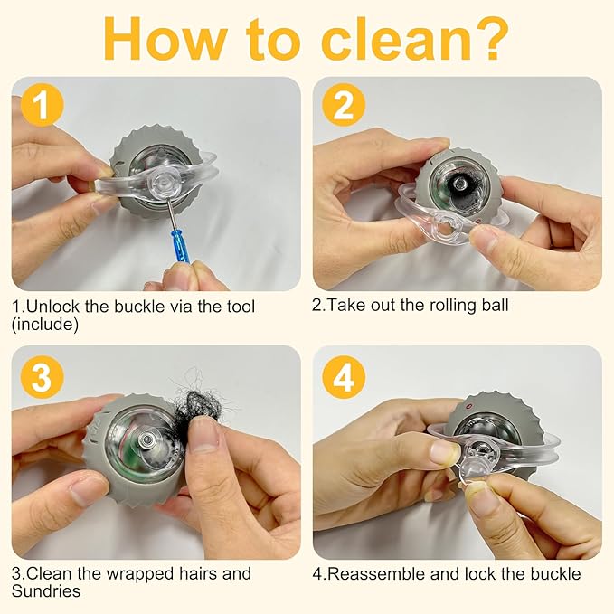 Interactive Cat Toys for Indoor Cats, Automatic Motion Toy in Pouch, Activated Fast Rolling Ball in Play Mat, Hide and Seek Mouse Catching Game with Chirping, LED Light, Auto On/Off (Grey)