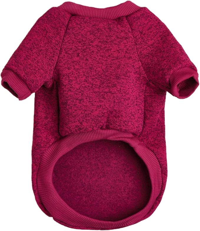 Jecikelon Dog Clothes Dogs Sweater Soft Puppies Clothing Winter Puppy Sweaters Warm Outfit for Dogs Small XXS XS Cat Apparel (Medium, Wine)