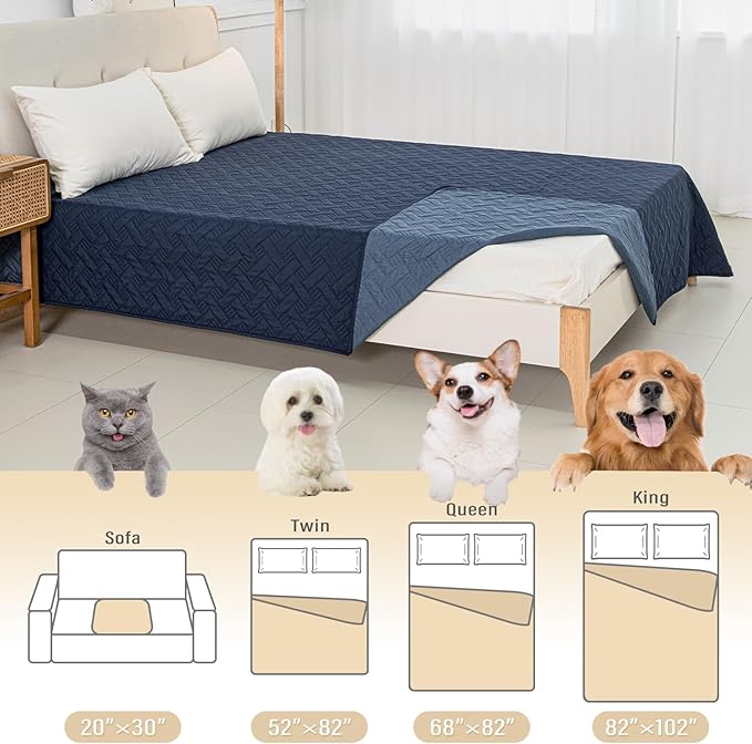 Dog Bed Cover for Pets - Blankets Rug Pads for Couch Protection Waterproof Bed Covers Dog Blanket Furniture Protector Reusable Changing Pad