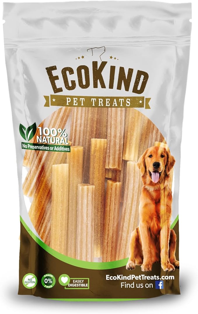 EcoKind Pet Treats Premium Gold Cheese Flavored Churro Chews | All Natural Himalayan Yak Cheese Dog Chew for Small to Large Dogs | Keeps Dogs Busy & Enjoying Indoors & Outdoor Use (20 Sticks)