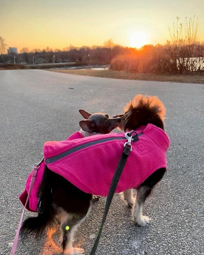 Gooby - Zip Up Fleece Vest, Fleece Jacket Sweater with Zipper Closure and Leash Ring, Red, Medium