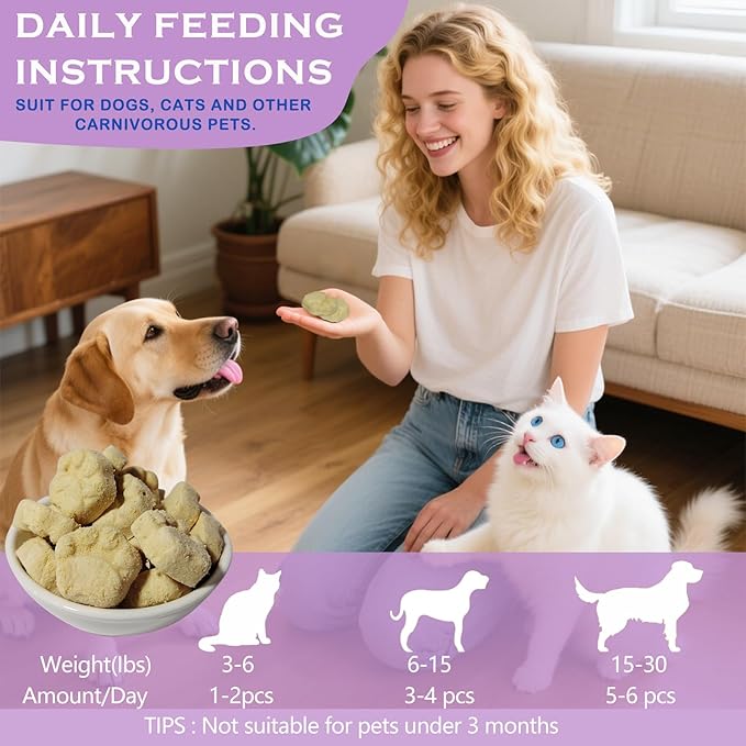 Freeze Dried Goat Milk & Chicken Treats Dogs & Cats Treats, Grain-Free Probiotic Snacks for Sensitive Stomach, High Protein Training Rewards for Dogs Cats, 4.5 oz