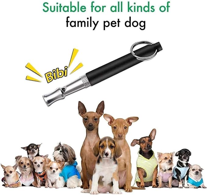 2 Pcs Dog Ttraining Whistles,Adjustable Silent Dog Whistle,with Lanyard,Black and White