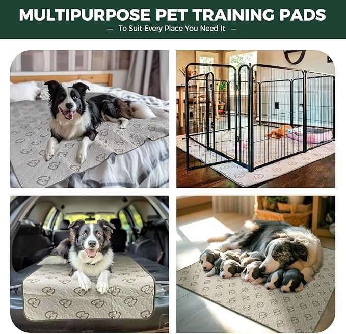 FXW Washable Pee Pads for Dogs, Puppy Pads with Super Absorbent, Specifically Designed for FXW Rollick/Homeplus 32/40/45inch 8 Panels Dog Playpen, 34" Octagon, Khaki, 1 Pack