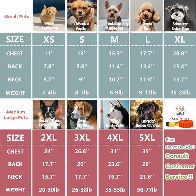 Koneseve Dog Shirt Breathable Cotton Stretchy Clothes for Small Pets 2-Pack Sunny Red & Smoky Blue L
