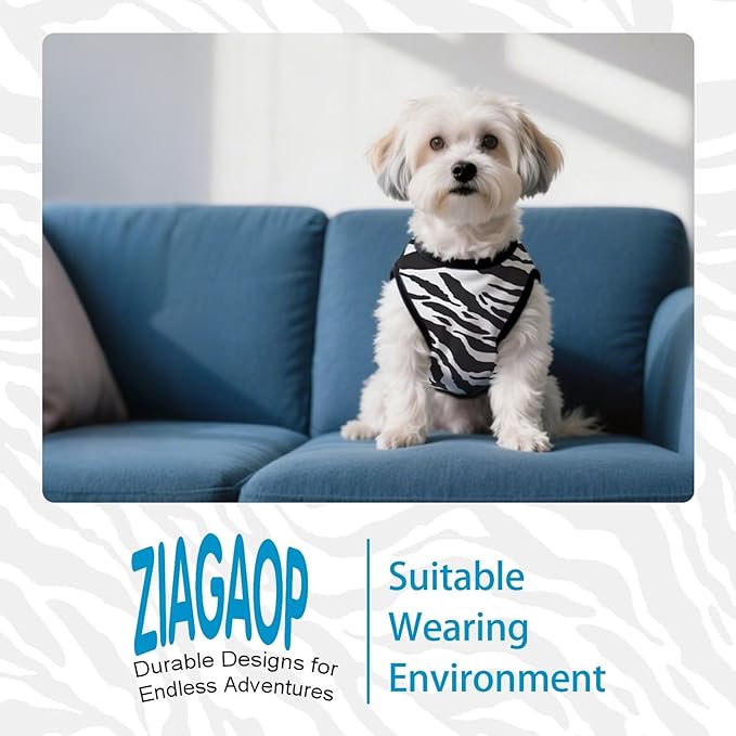 Adorable Zebra Print Dog Shirts – Lightweight, Cozy Outfit for Small to Medium Dogs, Soft & Snuggly Pet Wear for Everyday Comfort and Cuteness.Black S
