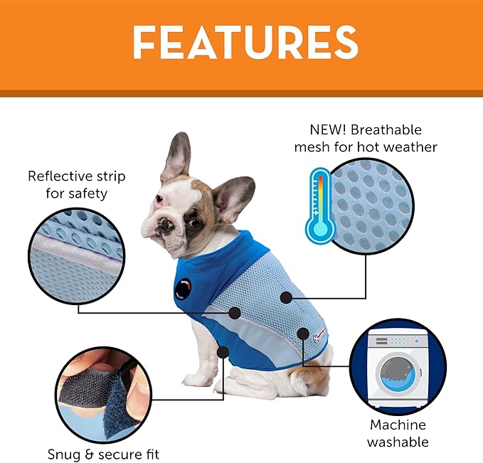 ThunderShirt Breeze for Dogs, Large, Sky Blue, Extra Breathable Mesh Fabric, Dog Anxiety Relief Vest for Every Day Stress & Calming During Thunder Storms and Fireworks