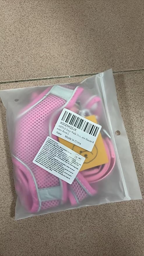 AIITLE Easy Walk Dog Harness and Leash Set - Pet Supply No Pull, Step in Adjustable Pet Harnesses with Padded Vest for Summer, No Choke Over, Easy to Put on Medium Dogs Pure Pink L