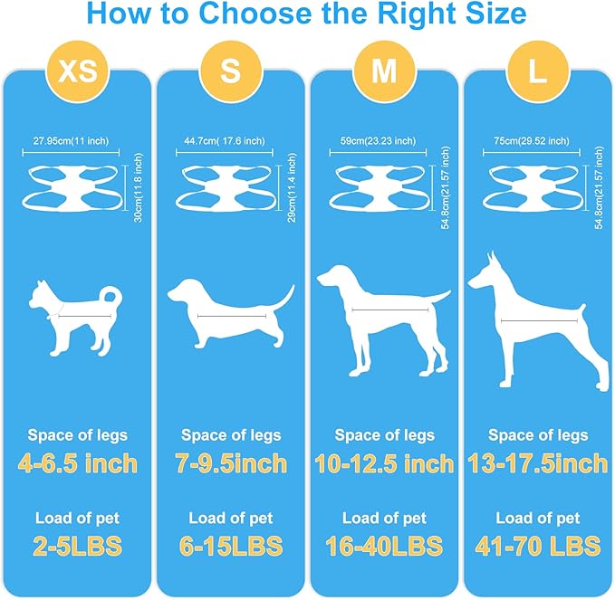 Dog Grooming Hammock, Pet Grooming Harness for Dogs&Cats, Multi Hammock Restraint Bag with Adjustable Grooming Loop/Stainless D-Hooks/Nail Clippers/Trimmer/Nail File for Pet Nail Trimming, Care (S)