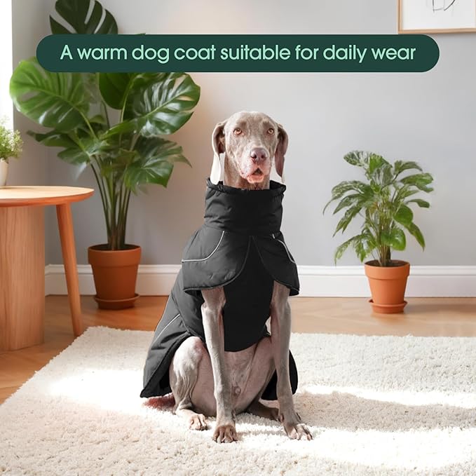 Kuoser Dog Coat, Dog Jackets for Small Dogs, Winter Reflective Puppy Puffer Jacket, Waterproof Dogs Snowsuit with Fleece Lining, Turtleneck Pet Vest Apparel for Cold Weather