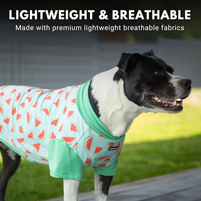 Spark Paws Sunblock Dog T-Shirt, SPF30 Protection, Lightweight Breathable Quick Dry for Dogs with Sensitive Skin - Watermelon & Peach (Set of 2) - 5XL
