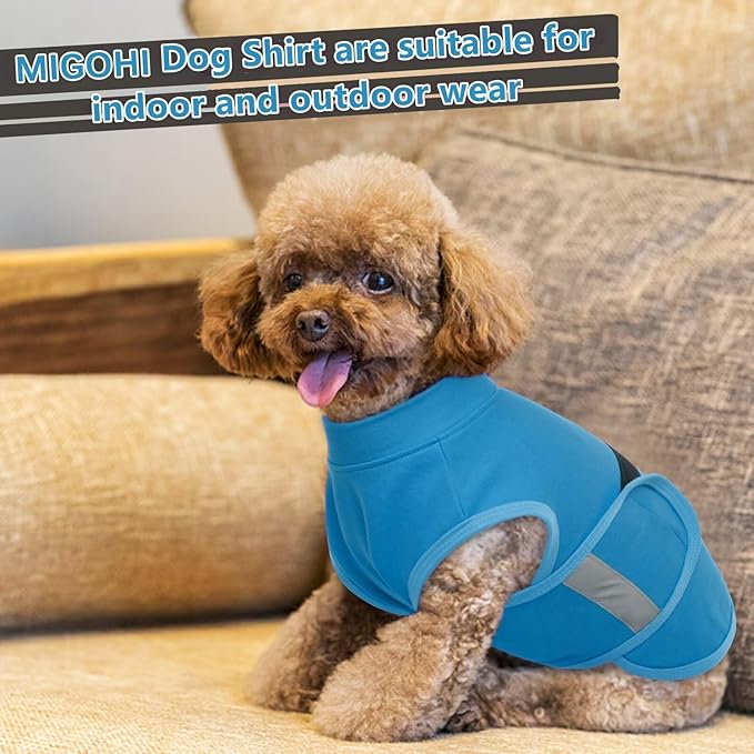 MIGOHI Dog Anxiety Relief Coat,Comfort Anxiety Vest for Dogs,Adjustable Dog Anxiety Calming Wrap for Fireworks,Thunderstorm,Travel,Separation,Anxiety Jacket for Medium Dogs,M,Blue