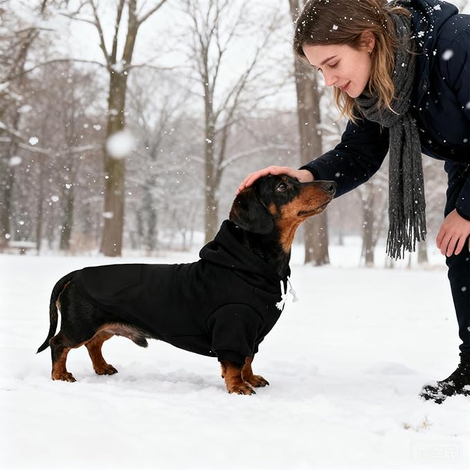 KOOLTAIL Dachshund Dog Hoodie - Soft and Warm Dogs Hoodie Sweater with Leash Hole and Pocket, Pet Winter Coat, Cold Weather Clothes Sweatshirt for Small Medium Large Dogs Puppy Cat Boys Girls XL