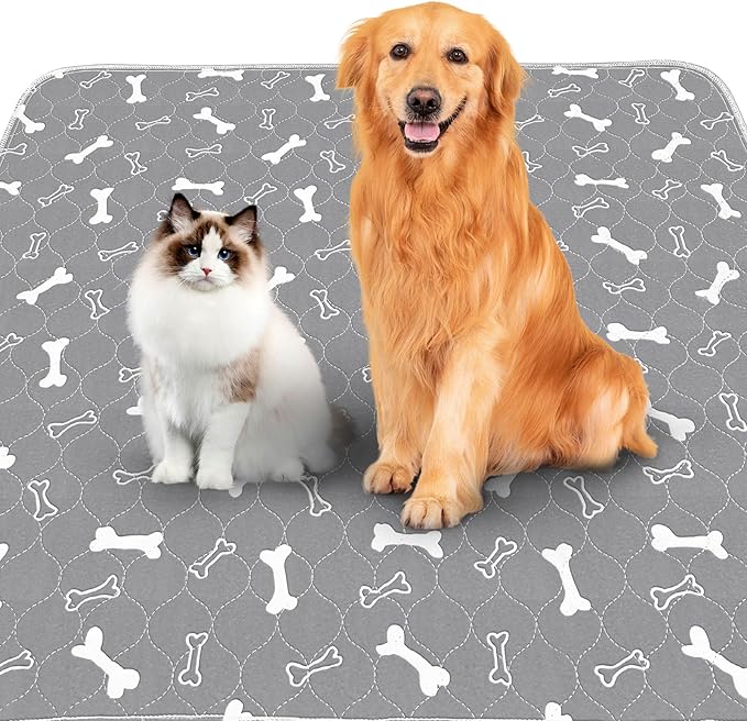 Washable Pee Pads for Dogs Large 54" x 54" 2-Pack Reusable Puppy Pads Pet Training Pads, Fast Absorb Dog Mats, Waterproof Whelping Pad, Non-Slip Protects Against Urine Leakage