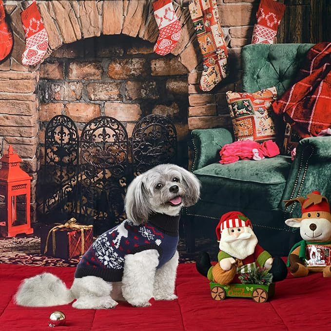 SCENEREAL Dog Sweater for Small Sized Dog Girls Boys - Turtleneck Pullover Winter Puppy Clothes Christmas Outfits, Pet Sweatshirt Apparel Knitwear for Dachshund, Yorkie, Chihuahua S