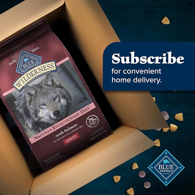 Blue Buffalo Wilderness High Protein Natural Adult Dry Dog Food plus Wholesome Grains, Salmon 13 lb bag